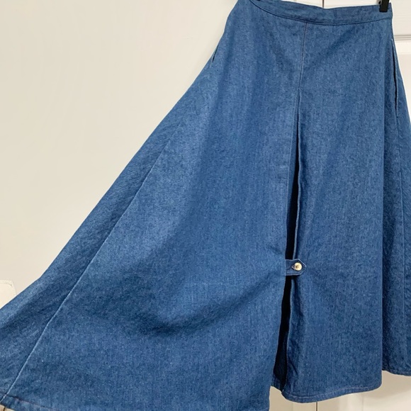 Vintage Denim Maxi Skirt - Vintage 11-12 - FITS LIKE 6/8 - Picture 10 of 14